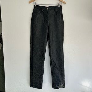 Wilfred Black Wrinkled Faux Leather Pant Trousers Wide Leg Academia Business 2